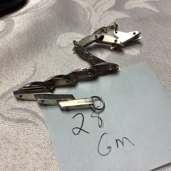 STERLING LINK BRACELET 28 grams vintage UNIQUE. SILVERS GONE SKY HIGH ! - Picture 9 of 13